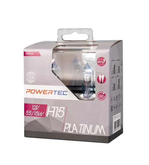 H15 Platinum Glühbirne Autolampen Powertec 12V 55W DUO PGJ23t-1